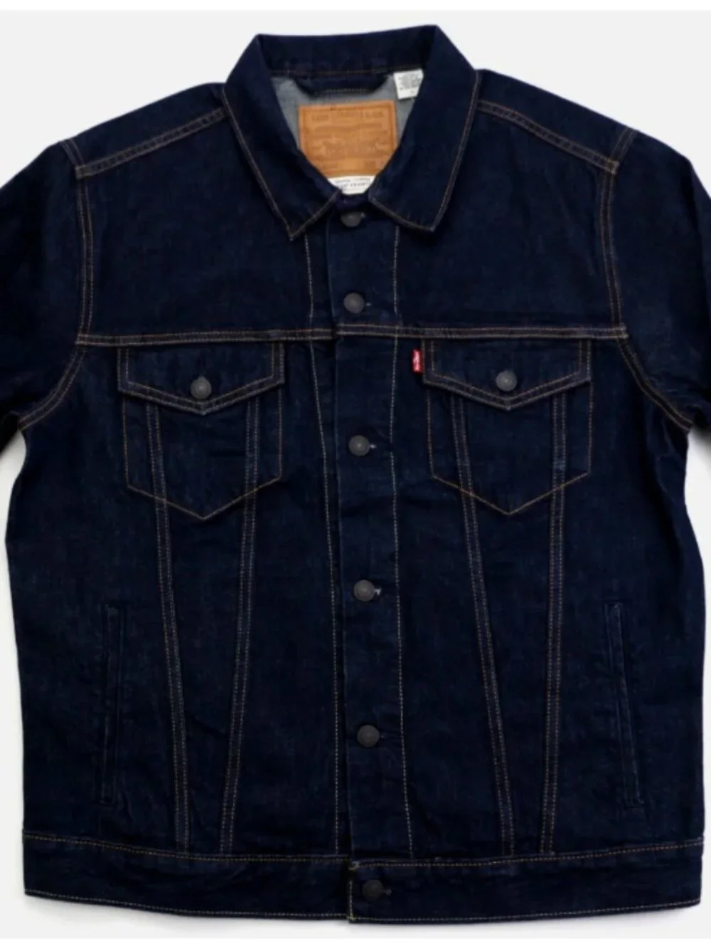 Levi's Premium Men's Trucker Denim Jacket Relaxed Dark Wash 100% Cotton Size XL